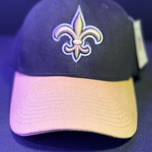 NFL New Orleans Saints Cap with Stitched on Logo - Black and Tan NWT